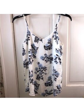 Pink Republic White Cami with Blue Floral Print